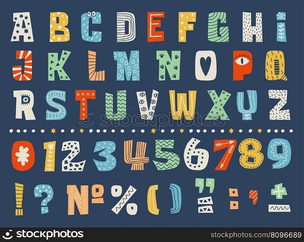 Alphabet. Letters numbers and punctuation marks in decorative style recent vector ornamental templates of alphabet of alphabet font, number type sign illustration. Alphabet. Letters numbers and punctuation marks in decorative style recent vector ornamental templates of alphabet