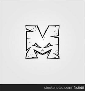 alphabet m letter monster character sign symbol vector art. alphabet m letter monster character sign symbol