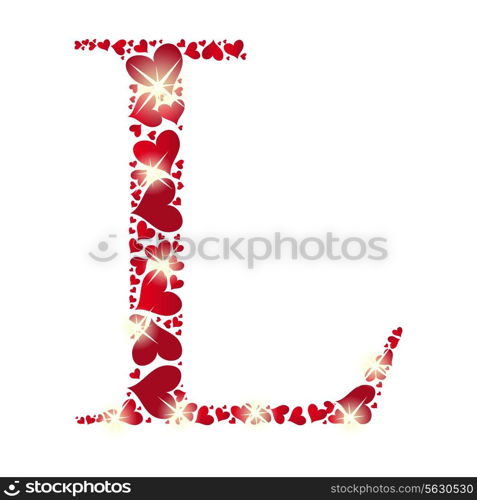 Alphabet of hearts vector illustration