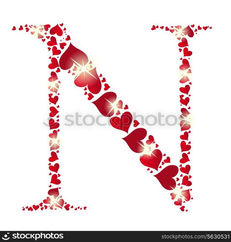 Alphabet of hearts vector illustration