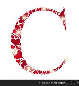 Alphabet of hearts vector illustration