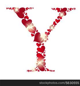 Alphabet of hearts vector illustration