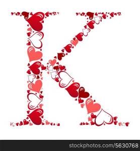 Alphabet of hearts. Vector illustration. EPS 10.
