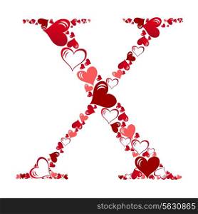 Alphabet of hearts. Vector illustration. EPS 10.