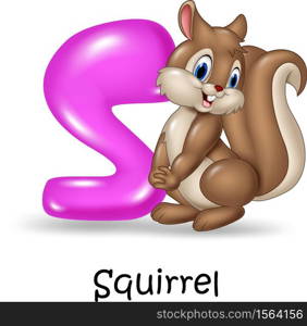 Alphabet S with squirrel