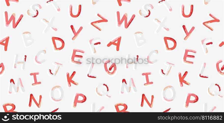 Alphabet seamless border, banner vector background concept design for back to school. Abc background 