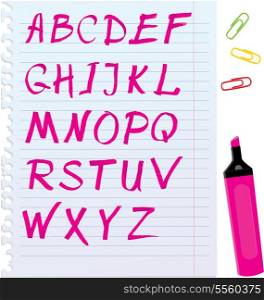 Alphabet set - letters are made by marker
