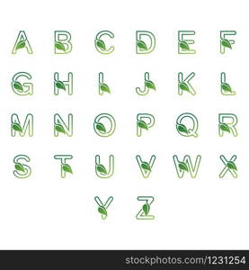 Alphabet with Leaf Creative logo and symbol template design