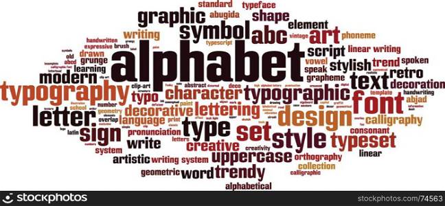 Alphabet word cloud concept. Vector illustration