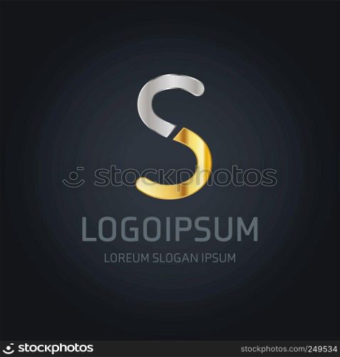Alphabetic logo design with dark background vector
