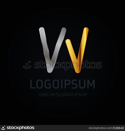 Alphabetic logo design with dark background vector