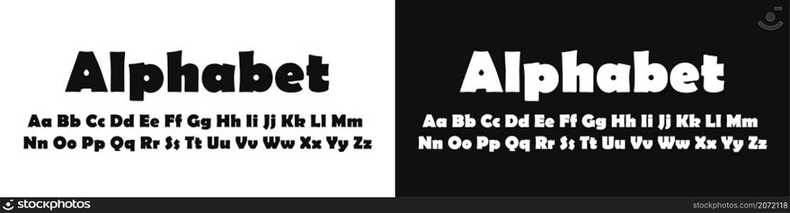 Alphabetical font. Typographic font. A set of all English letters. Vector. Alphabetical font. Typographic font. A set of all English letters. Vector illustration