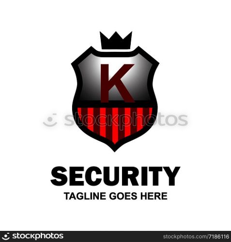 Alphabetical security logo design with creative typography vector