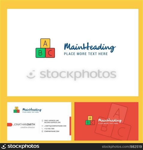 Alphabets blocks Logo design with Tagline & Front and Back Busienss Card Template. Vector Creative Design