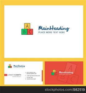 Alphabets blocks Logo design with Tagline & Front and Back Busienss Card Template. Vector Creative Design