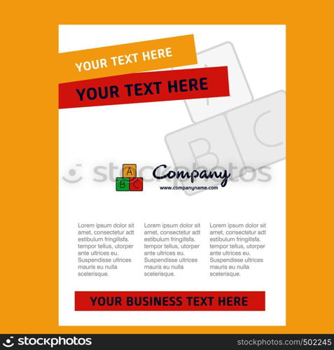 Alphabets blocks Title Page Design for Company profile ,annual report, presentations, leaflet, Brochure Vector Background