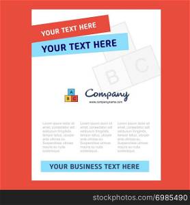 Alphabets blocks Title Page Design for Company profile ,annual report, presentations, leaflet, Brochure Vector Background