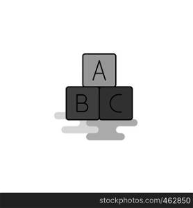 Alphabets blocks Web Icon. Flat Line Filled Gray Icon Vector