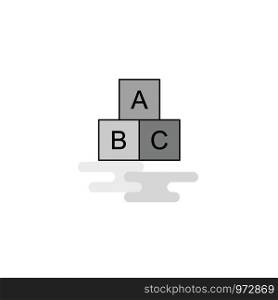 Alphabets blocks Web Icon. Flat Line Filled Gray Icon Vector