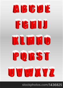 Alphabets red 3d letters.Vector