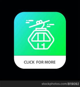 Alpine, Arctic, Canada, Gondola, Scandinavia Mobile App Button. Android and IOS Line Version