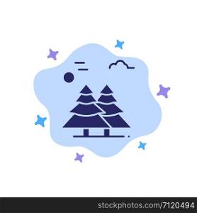 Alpine, Arctic, Canada, Pine Trees, Scandinavia Blue Icon on Abstract Cloud Background