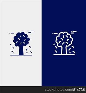 Alpine, Arctic, Canada, Pine Trees, Scandinavia Line and Glyph Solid icon Blue banner Line and Glyph Solid icon Blue banner