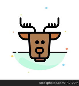 Alpine, Arctic, Canada, Reindeer Abstract Flat Color Icon Template