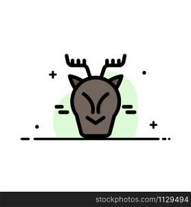 Alpine, Arctic, Canada, Reindeer Business Flat Line Filled Icon Vector Banner Template