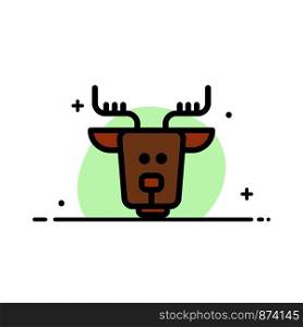 Alpine, Arctic, Canada, Reindeer Business Flat Line Filled Icon Vector Banner Template