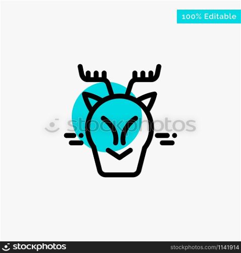 Alpine, Arctic, Canada, Reindeer turquoise highlight circle point Vector icon