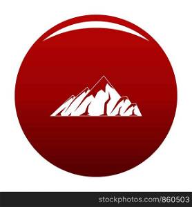 Alpine mountain icon. Simple illustration of alpine mountain vector icon for any design red. Alpine mountain icon vector red