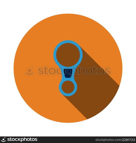 Alpinist Descender Icon. Flat Circle Stencil Design With Long Shadow. Vector Illustration.