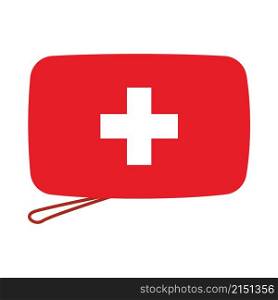 Alpinist First Aid Kit Icon. Flat Color Design. Vector Illustration.