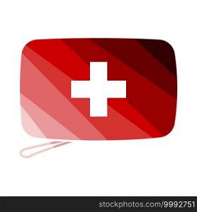 Alpinist First Aid Kit Icon. Flat Color Ladder Design. Vector Illustration.
