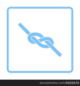 Alpinist Rope Knot Icon. Blue Frame Design. Vector Illustration.