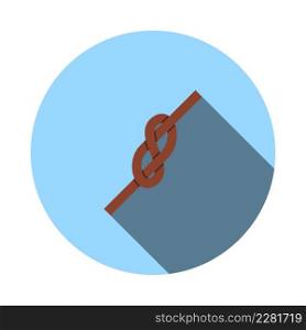 Alpinist Rope Knot Icon. Flat Circle Stencil Design With Long Shadow. Vector Illustration.