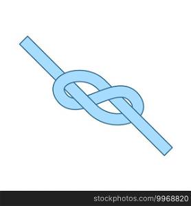 Alpinist Rope Knot Icon. Thin Line With Blue Fill Design. Vector Illustration.