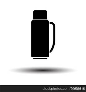 Alpinist Vacuum Flask Icon. Black on White Background With Shadow. Vector Illustration.