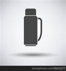 Alpinist Vacuum Flask Icon. Dark Gray on Gray Background With Round Shadow. Vector Illustration.