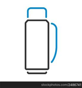 Alpinist Vacuum Flask Icon. Editable Bold Outline With Color Fill Design. Vector Illustration.