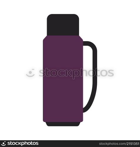 Alpinist Vacuum Flask Icon. Flat Color Design. Vector Illustration.