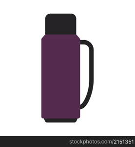 Alpinist Vacuum Flask Icon. Flat Color Design. Vector Illustration.