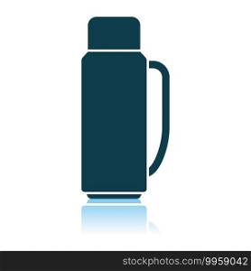 Alpinist Vacuum Flask Icon. Shadow Reflection Design. Vector Illustration.