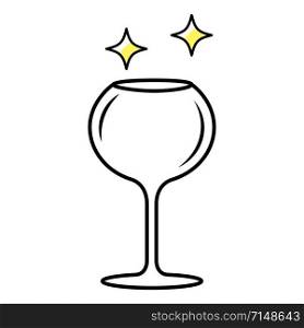 Alsace wine glass color icon. Crystal glassware shapes, types. Glass for white wine, other drinks. Alcohol drinking preferences. Table serving service. Isolated vector illustration
