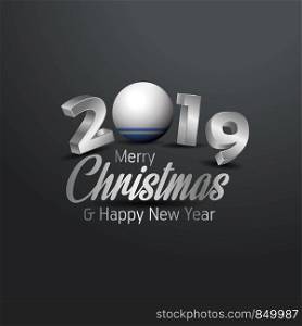 Altai Republic Flag 2019 Merry Christmas Typography. New Year Abstract Celebration background