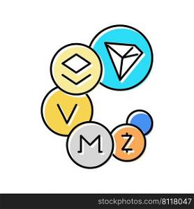 altcoin digital coin color icon vector. altcoin digital coin sign. isolated symbol illustration. altcoin digital coin color icon vector illustration