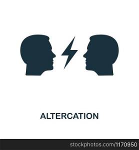 Altercation icon. Monochrome style design from business ethics collection. UX and UI. Pixel perfect altercation icon. For web design, apps, software, printing usage.. Altercation icon. Monochrome style design from business ethics icon collection. UI and UX. Pixel perfect altercation icon. For web design, apps, software, print usage.