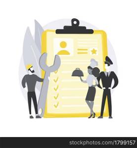 Alternative civilian service abstract concept vector illustration. Alternative conscription, non-military service, substitution for army, civilian work, government organization abstract metaphor.. Alternative civilian service abstract concept vector illustration.