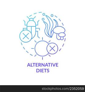 Alternative diets blue gradient concept icon. Compact environment. Food security approaches abstract idea thin line illustration. Isolated outline drawing. Myriad Pro-Bold fonts used. Alternative diets blue gradient concept icon